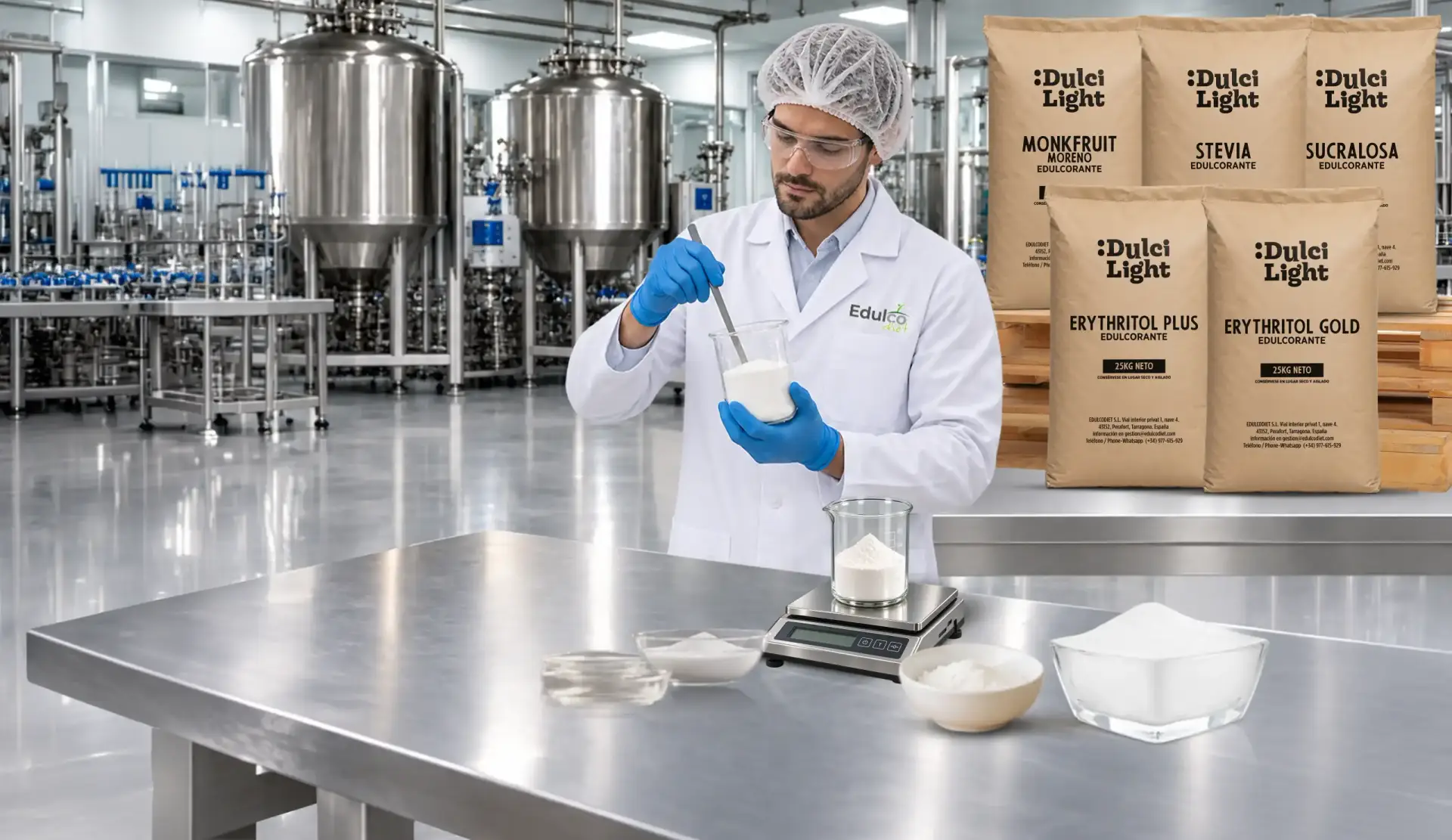 Formulació d'edulcorant industrial a mida a la planta d'Edulcodiet