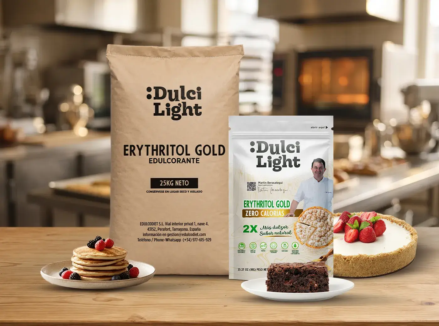 पेस्ट्री के साथ एरिथ्रिटोल Gold Dulcilight का बोरा और डॉयपैक, किचन और बेकरी के लिए औद्योगिक स्वीटनर