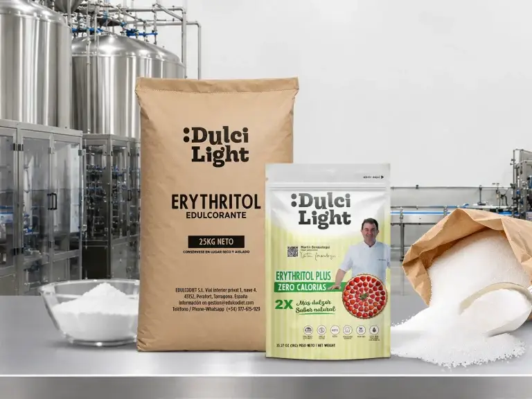 Edulcodiet का थोक एरिथ्रिटॉल बैग और एरिथ्रिटॉल Plus, एरिथ्रिटॉल क्रिस्टल के साथ – खाद्य उद्योग के लिए औद्योगिक स्वीटनर